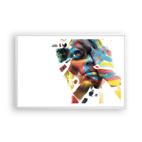 Plakat w białej ramie - Barwna osobowość - 91x61 cm