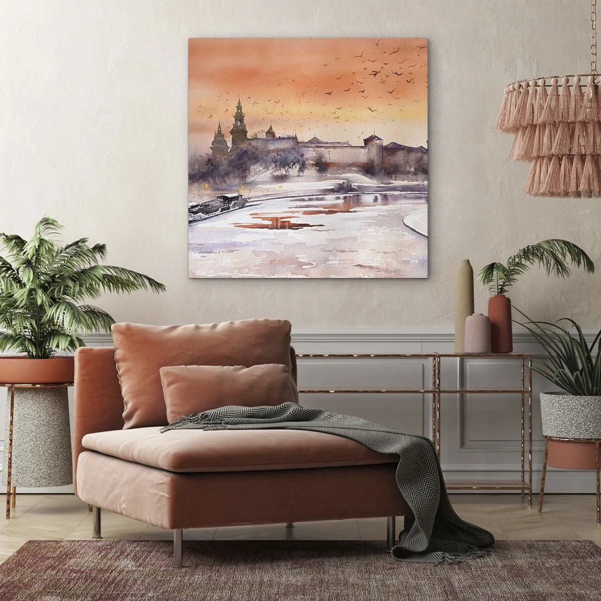 Obraz na płótnie - Królewski zachód słońca - 60x60 cm