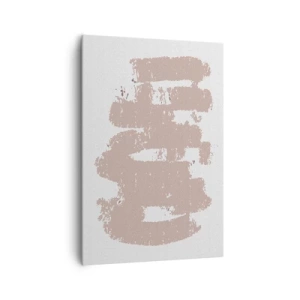 Obraz na płótnie - Łagodne różowe kształty na jasnym tle - 70x100cm - Abstrakcja w łagodnym różu - Nowoczesna dekoracja ścienna do salonu i sypialni ARTTOR
