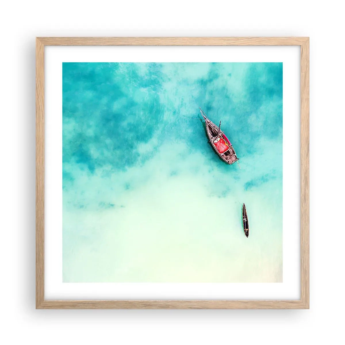 Plakat w ramie jasny dąb - Bo na plażach Zanzibaru, kiedy nadmiar wód… - 50x50 cm