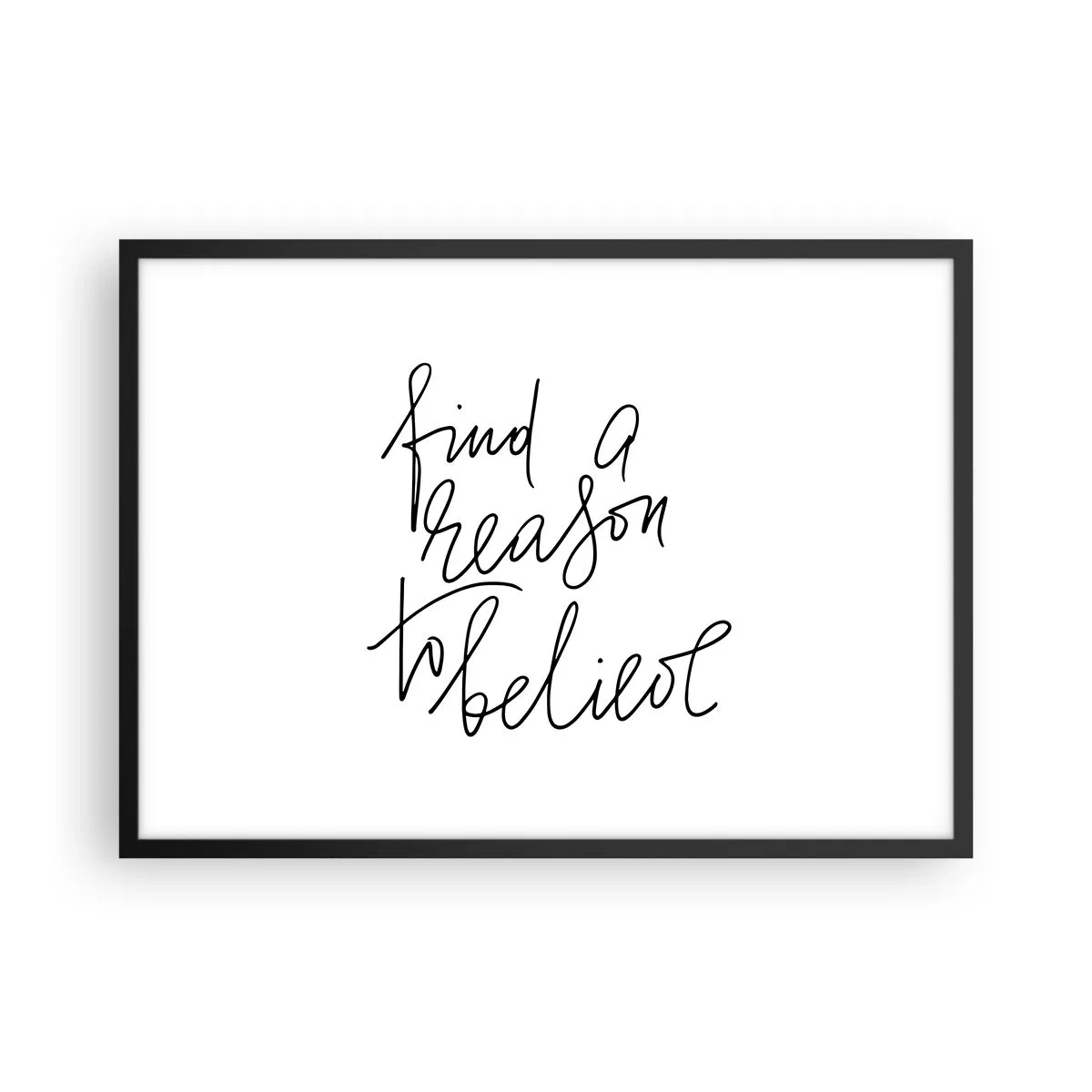 Plakat w czarnej ramie - Motywujący cytat w minimalistycznym stylu - 70x50cm - To możliwe - Nowoczesna dekoracja ścienna do salonu i sypialni ARTTOR