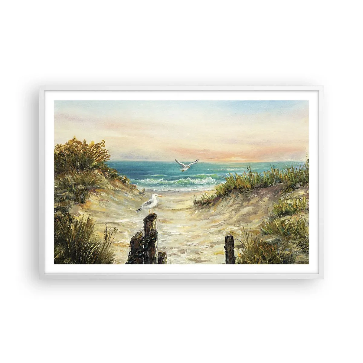 Plakat w białej ramie - Bezwietrzne zacisze - 91x61 cm