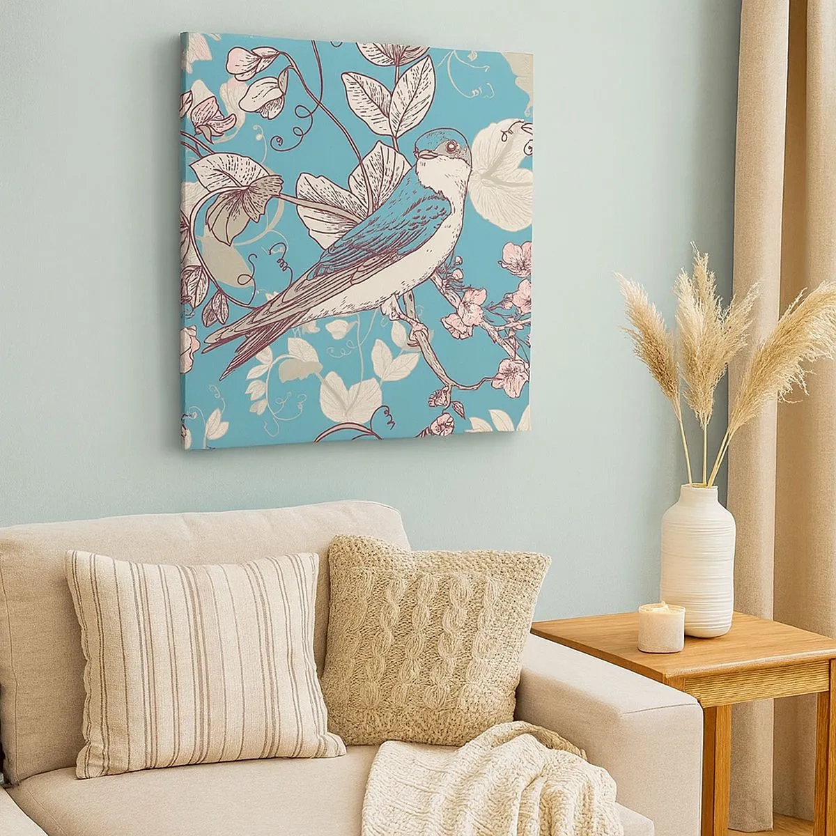 Obraz na płótnie - W białodrzewiu ćwirnie i srebliście - 30x30 cm