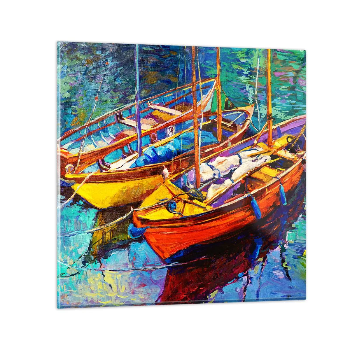 Obraz na szkle - Na wodzie gęstej od barw - 60x60 cm