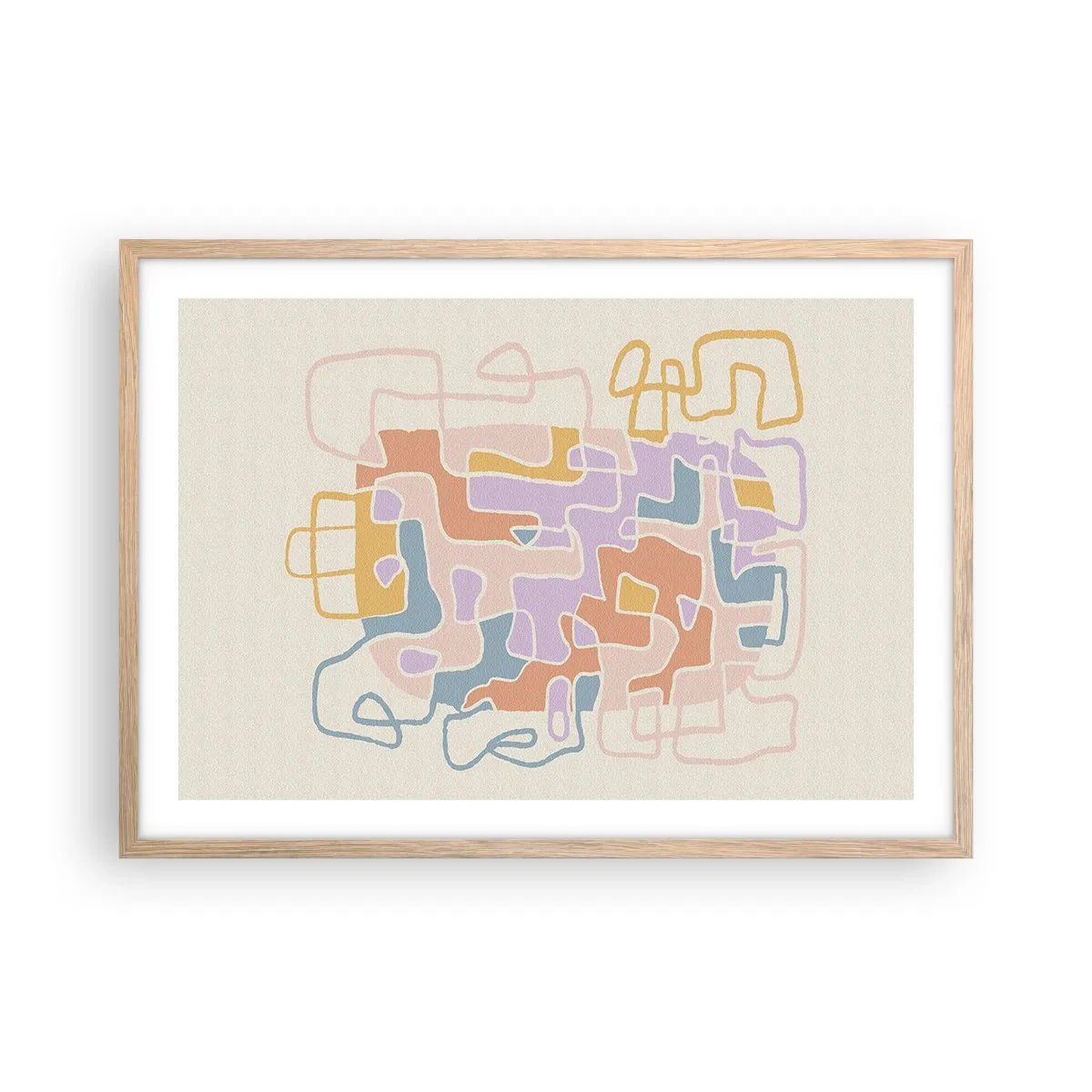 Plakat w ramie jasny dąb - Labirynt – radosna przygoda - 70x50 cm