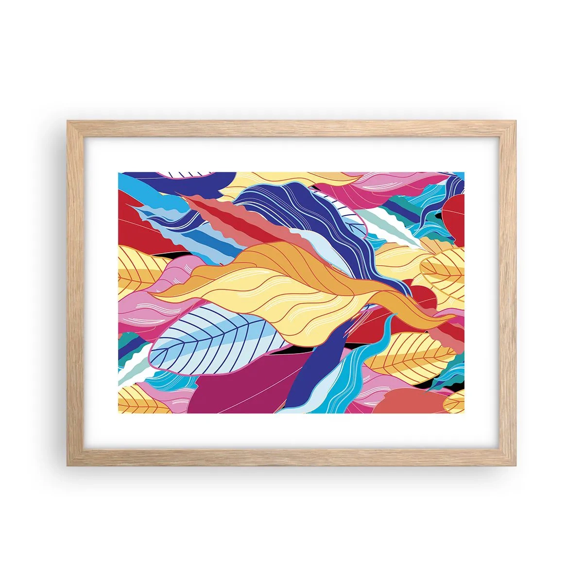 Plakat w ramie jasny dąb - Kolorowy bałagan - 40x30 cm