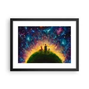 Plakat w czarnej ramie - Miłość i przyjaźń - cały świat - 40x30 cm