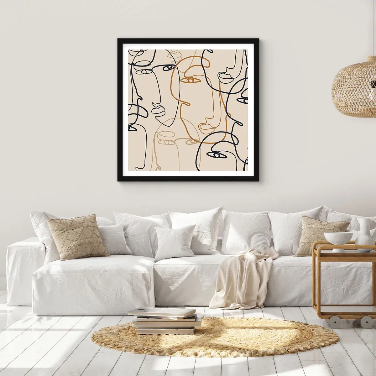 Plakat w czarnej ramie - Portret zwielokrotniony - 30x30 cm