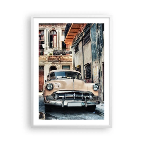 Plakat w białej ramie - Sjesta w Hawanie - 50x70 cm