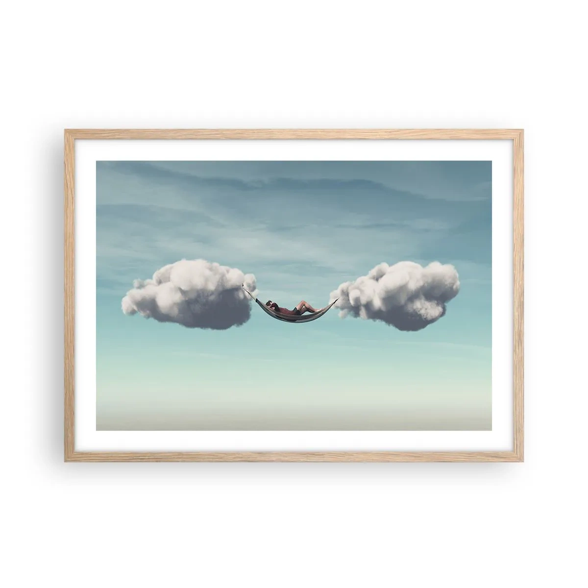 Plakat w ramie jasny dąb - Błogość chwili - 70x50 cm