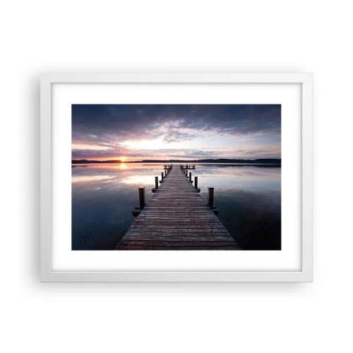 Plakat w białej ramie - Cicha granica dnia i nocy - 40x30 cm