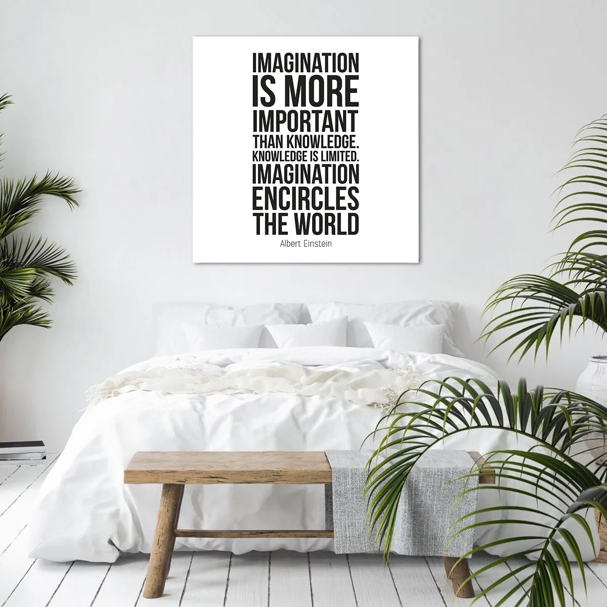 Obraz na płótnie - Einstein o mocy wyobraźni - 50x50 cm