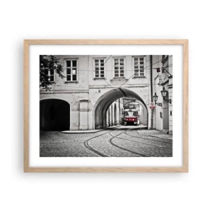 Plakat w ramie jasny dąb - Przez miejski labirynt - 50x40 cm