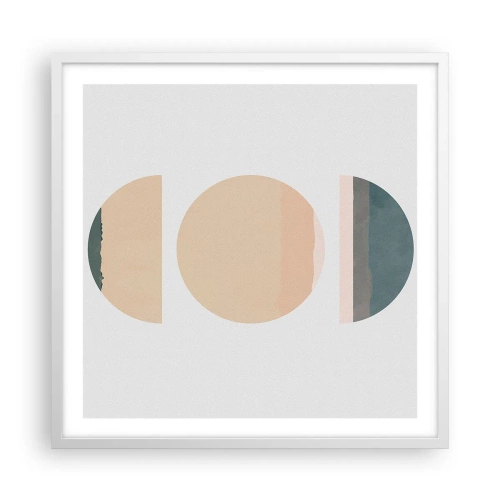 Plakat w białej ramie - Koło za kołem - 60x60 cm