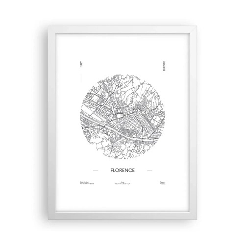 Plakat w białej ramie - Anatomia Florencji - 30x40 cm