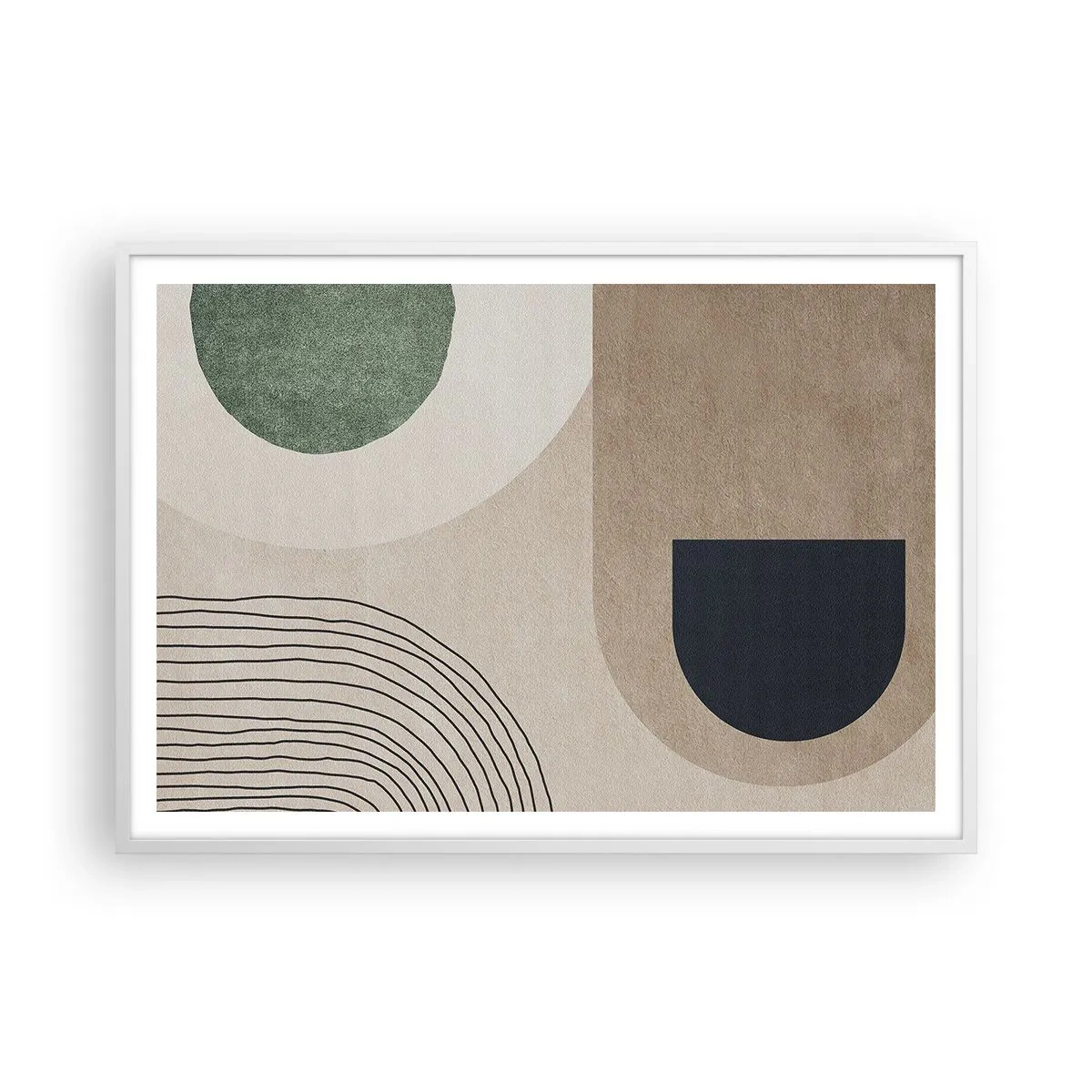 Plakat w białej ramie - Łagodność owalu - 100x70 cm