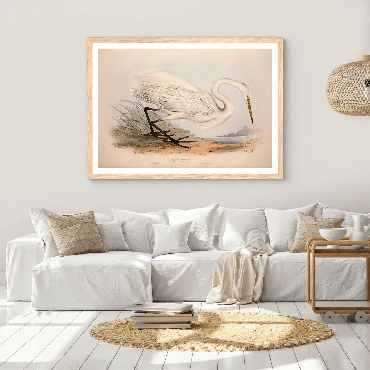 Plakat w ramie jasny dąb - Pani na szuwarach - 100x70 cm