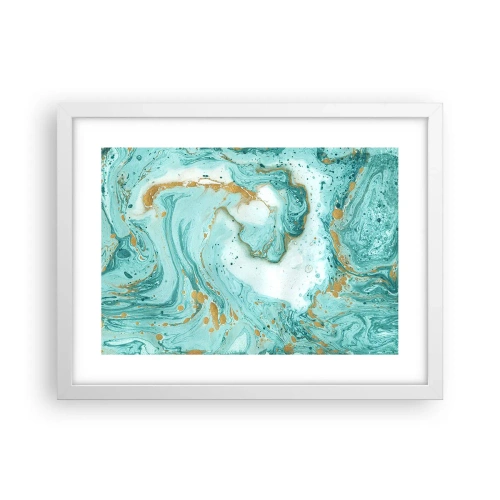 Plakat w białej ramie - Pod wielką falą z epoki Edo - 40x30 cm