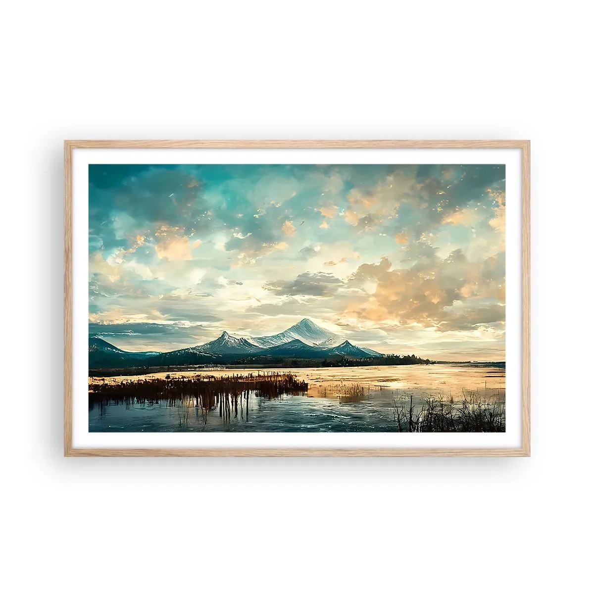 Plakat w ramie jasny dąb - Pod opieką nieba - 91x61 cm