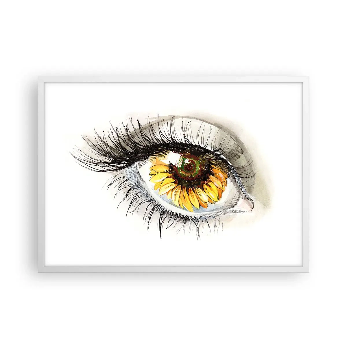 Plakat w białej ramie - Spojrzenie gorące jak lato - 70x50 cm