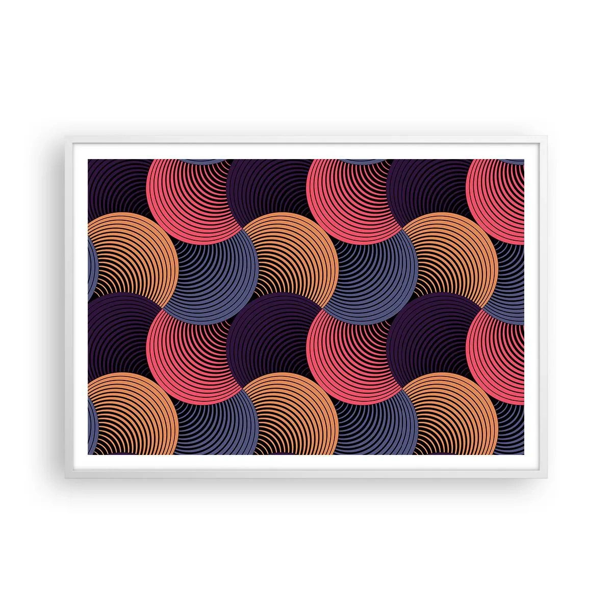 Plakat w białej ramie - W kolistym rytmie - 100x70 cm