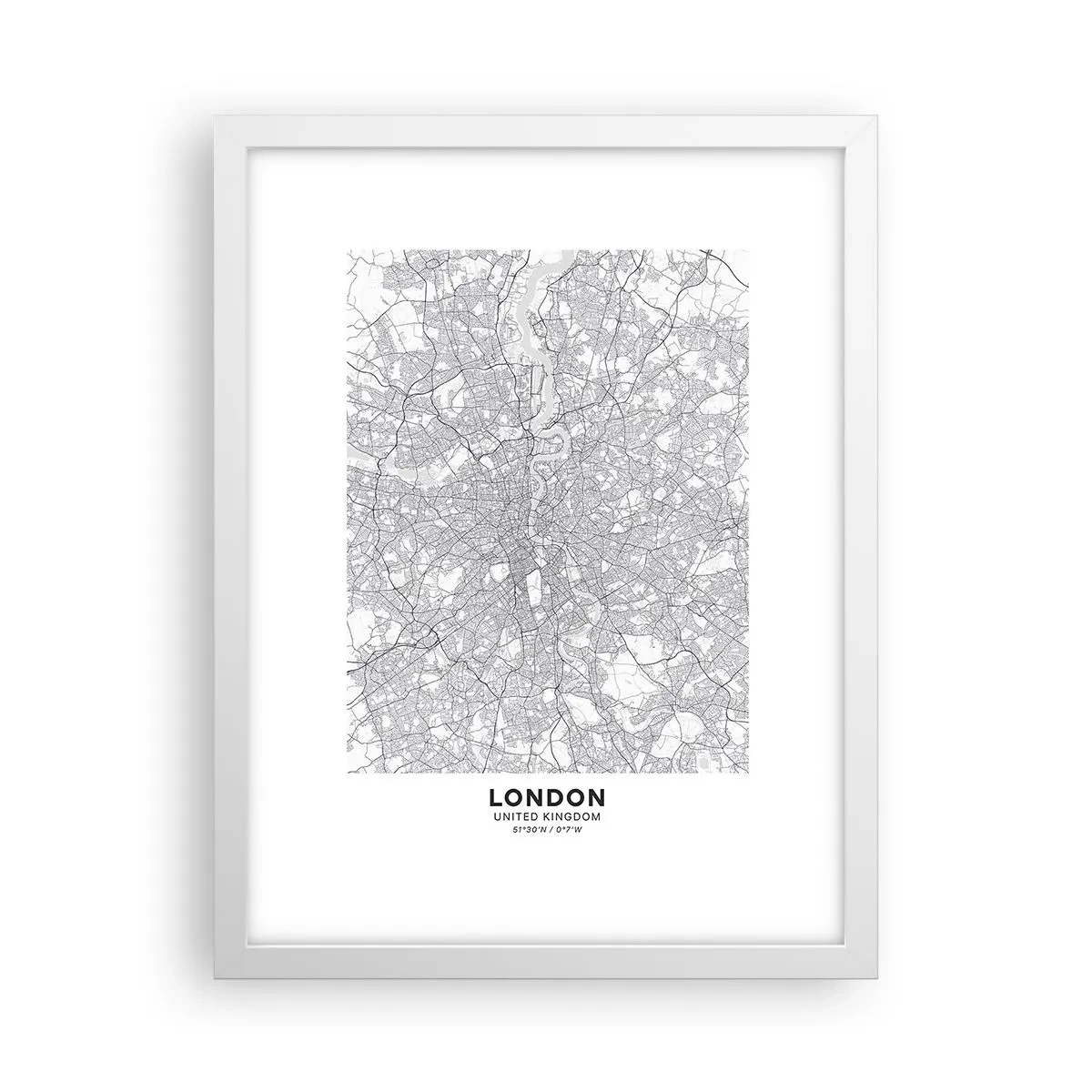 Plakat w białej ramie - Mapa londyńskiego labiryntu - 30x40 cm