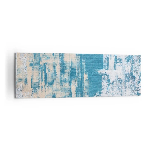 Obraz na płótnie - Abstrakcyjna kompozycja w odcieniach błękitu i bieli - 160x50cm - Przez lodowy sopel - Nowoczesna dekoracja ścienna do salonu i sypialni ARTTOR