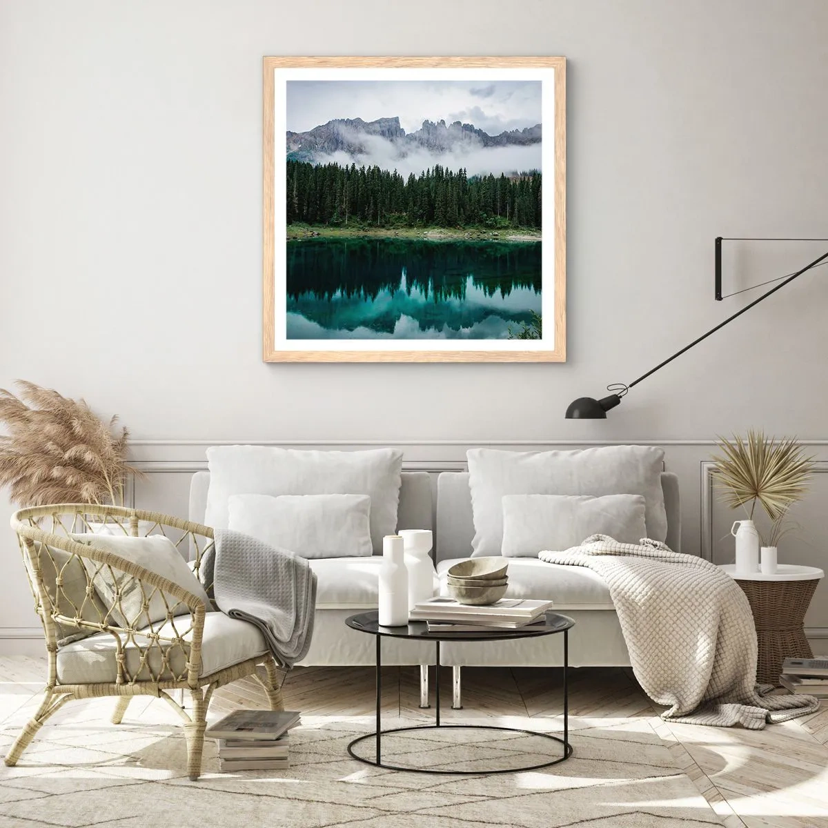 Plakat w ramie jasny dąb - Cicho, cicho, nie budźmy wody spiącej… - 40x40 cm