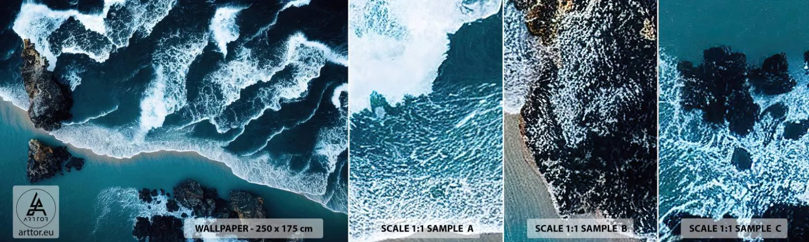 Fototapeta Próbka Standard Eco - Otulone falami - Klif, Morze, Natura - 100x30 cm