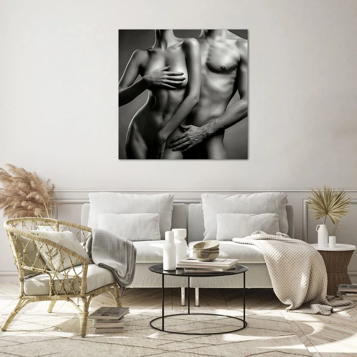 Obraz na szkle - Adam i Ewa - 60x60 cm