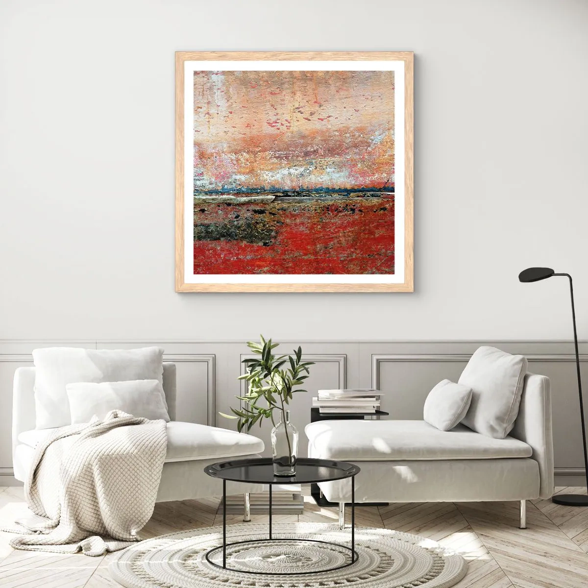 Plakat w ramie jasny dąb - Może to morze - 60x60 cm