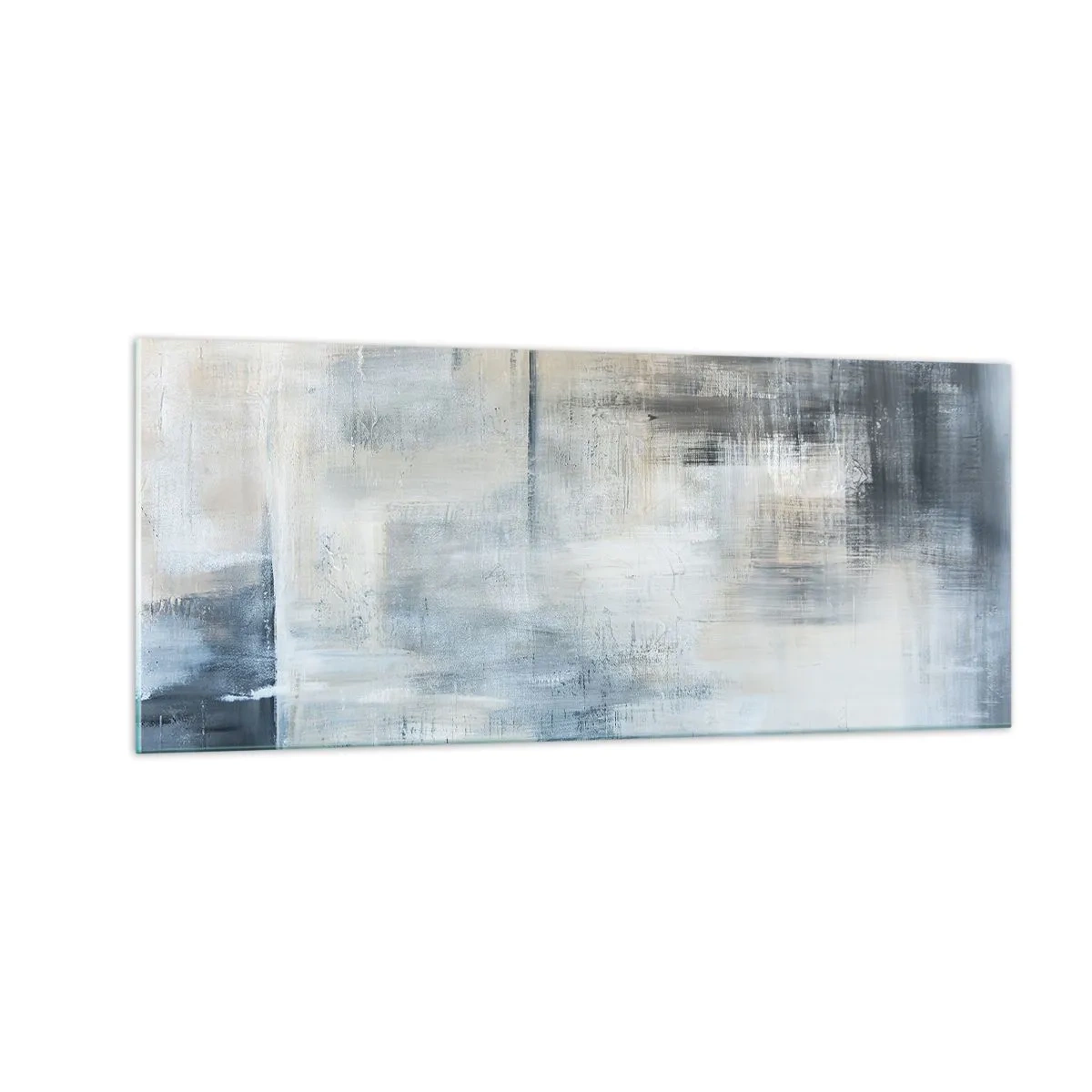 Obraz na szkle - Za zasłoną błękitu - 100x40 cm