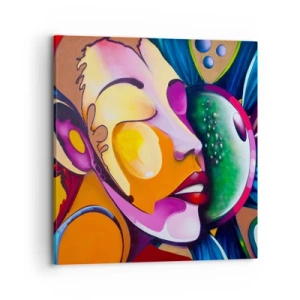 Obraz na płótnie - Dotknąć kolorem - 70x70 cm