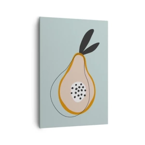 Obraz na płótnie - Abstrakcyjna gruszka na jasnym tle - 70x100cm - Przeniknąć w naturę rzeczy - Nowoczesna dekoracja ścienna do salonu i sypialni ARTTOR