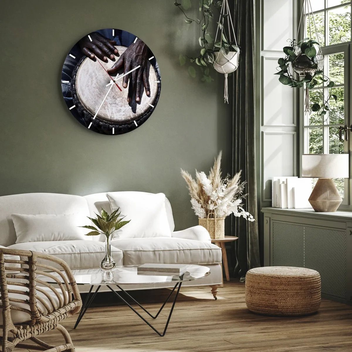 Zegar ścienny - Żyj w swoim rytmie - 40x40 cm