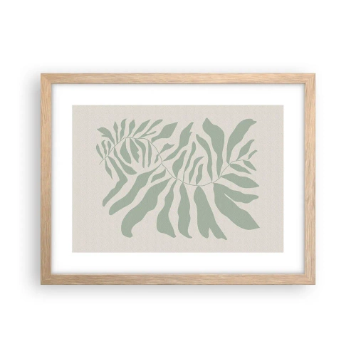 Plakat w ramie jasny dąb - Szmaragdowa gałązka - 40x30 cm