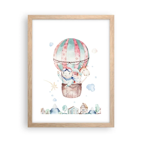 Plakat w ramie jasny dąb - Wrócimy wkrótce! - 30x40 cm