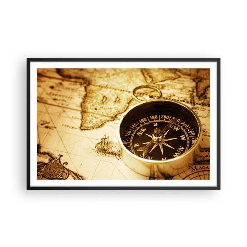 Plakat w czarnej ramie - Na wschód czy na zachód? - 91x61 cm