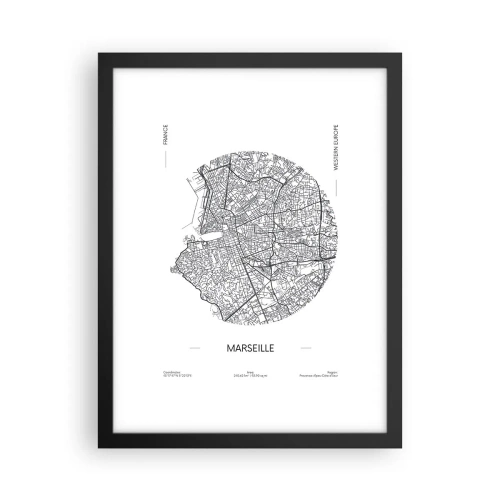 Plakat w czarnej ramie - Anatomia Marsylii - 30x40 cm