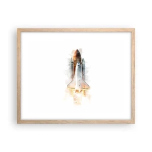 Plakat w ramie jasny dąb - Odkrywcy na start - 50x40 cm