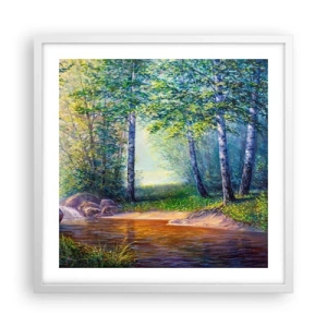 Plakat w białej ramie - Sielankowa sceneria - 50x50 cm