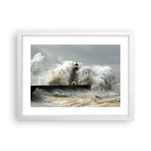 Plakat w białej ramie - Gniew oceanu - 40x30 cm