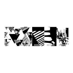 Fototapeta Próbka Samoprzylepna Deluxe Sticker - Deszcz trójkątów - Abstrakcja, Grafika, Czarno-Biały - 100x30 cm