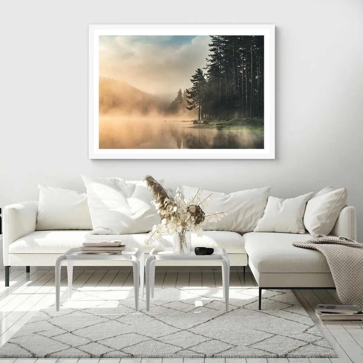 Plakat w białej ramie - Narodziny dnia - 50x40 cm