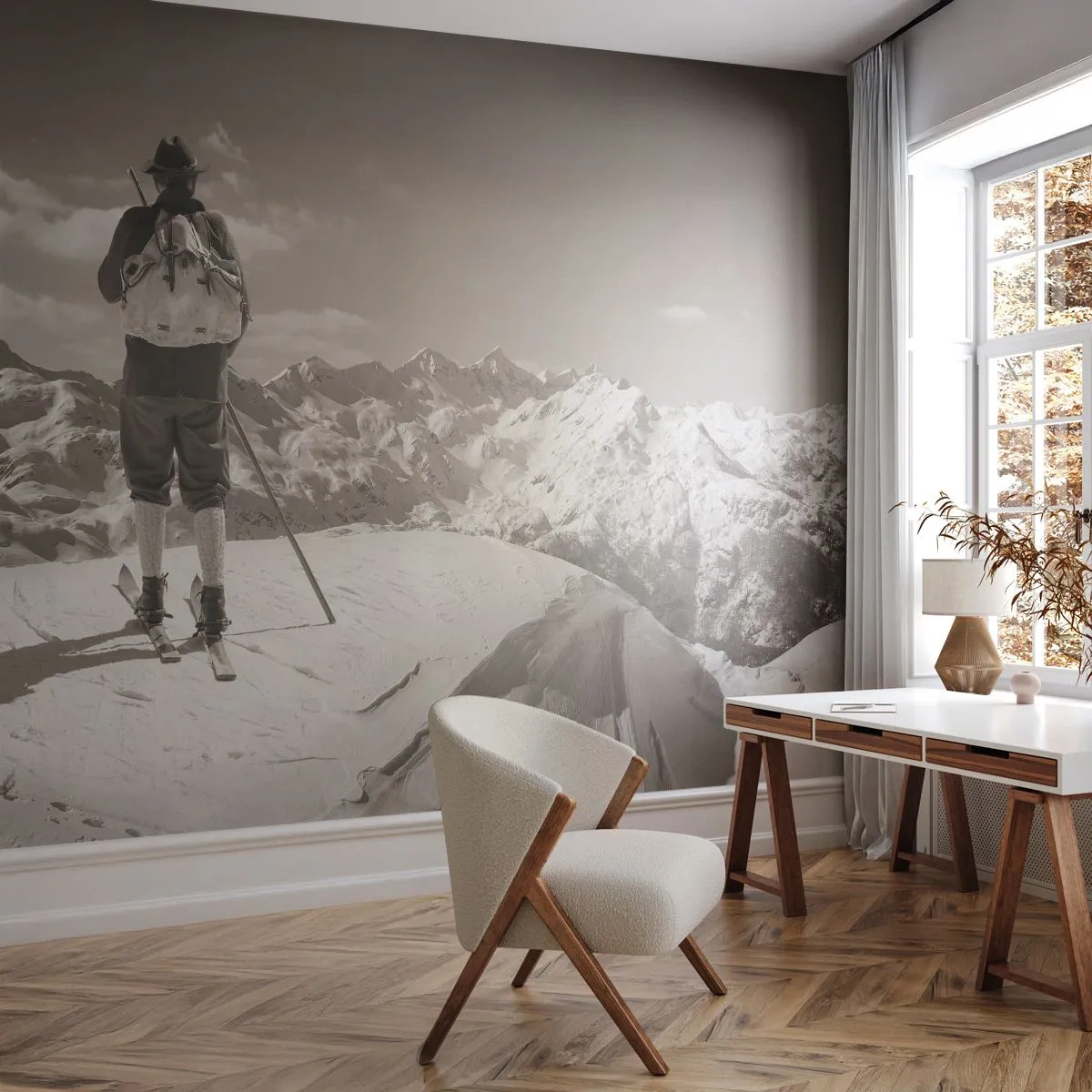 Fototapeta Standard Eco - A góry te same - Krajobraz, Góry, Narciarz - 400x280 cm