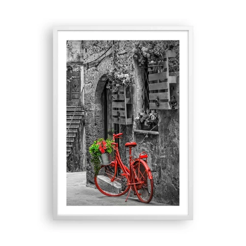 Plakat w białej ramie - Toskański zaułek - 50x70 cm