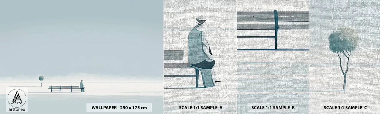 Fototapeta Próbka Premium Canvas - Tak, czekam. - Minimalistyczny, Samotny, Człowiek - 100x30 cm