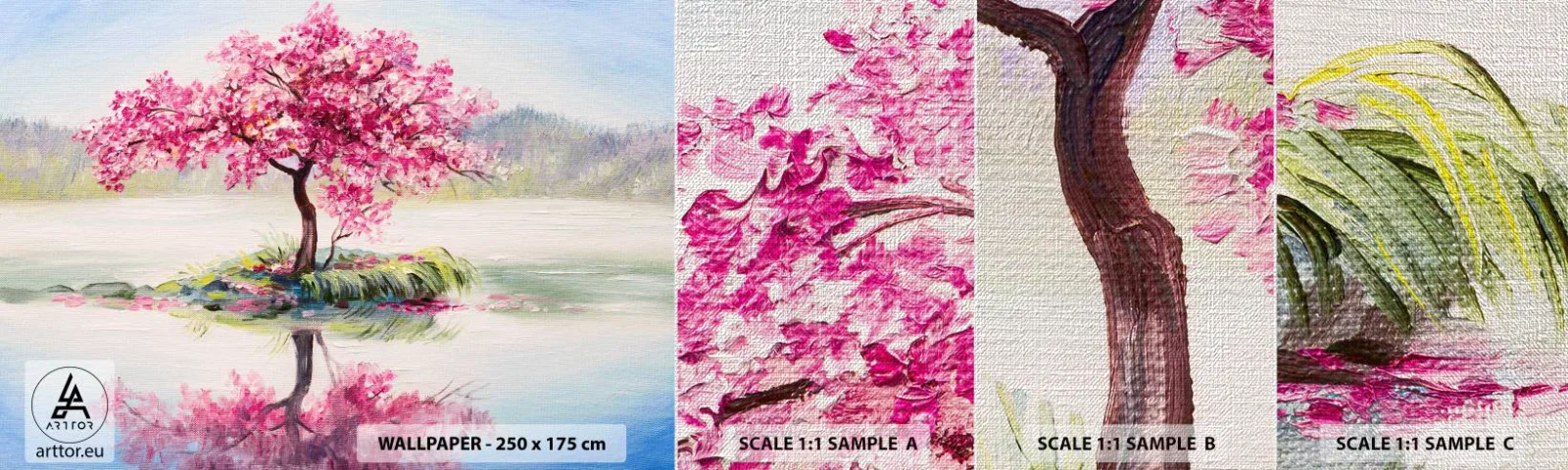 Fototapeta Próbka Premium Canvas - Święto wiosny - Sztuka, Drzewo, Krajobraz - 100x30 cm