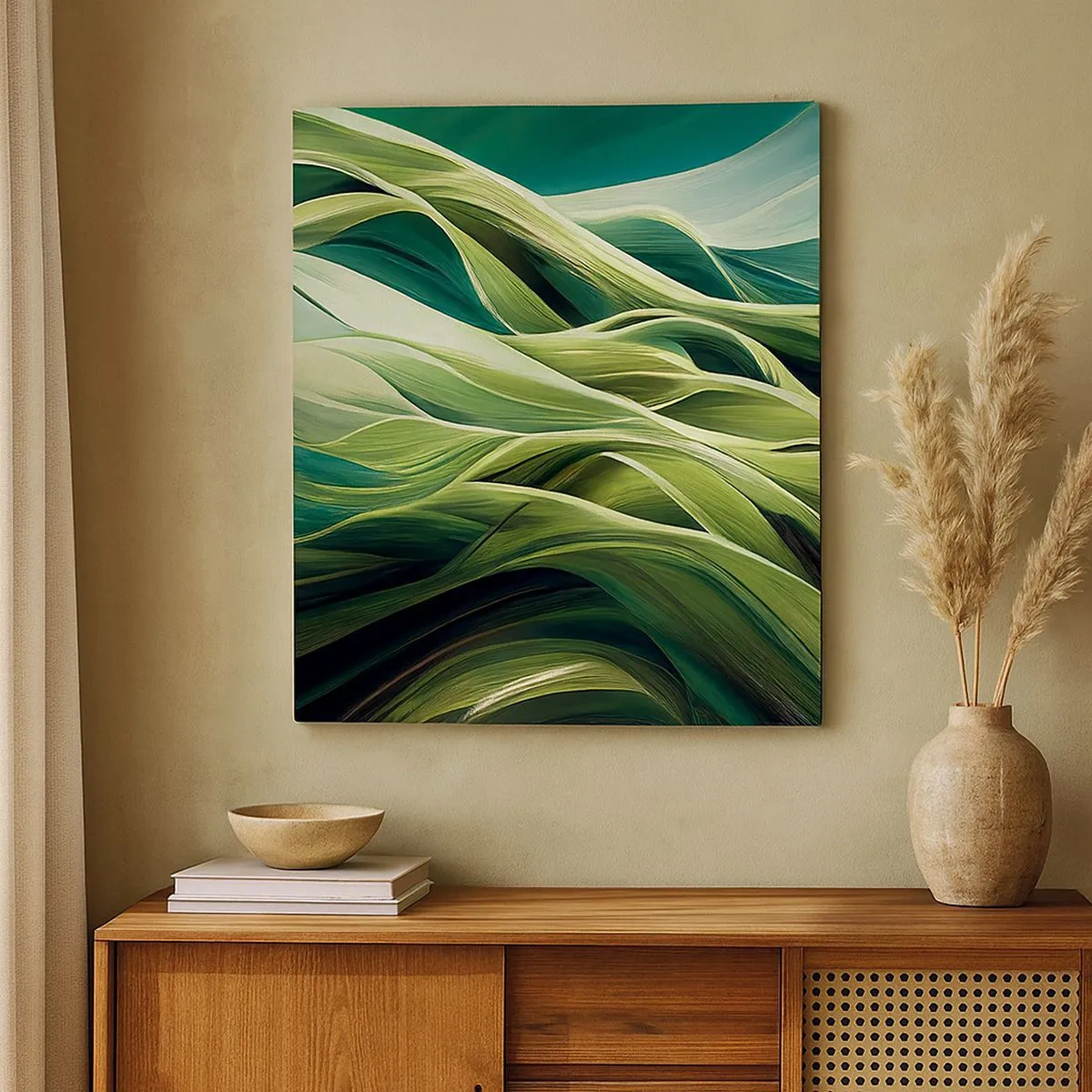 Obraz na płótnie - Abstrakcyjna gra w zielone - 30x30 cm