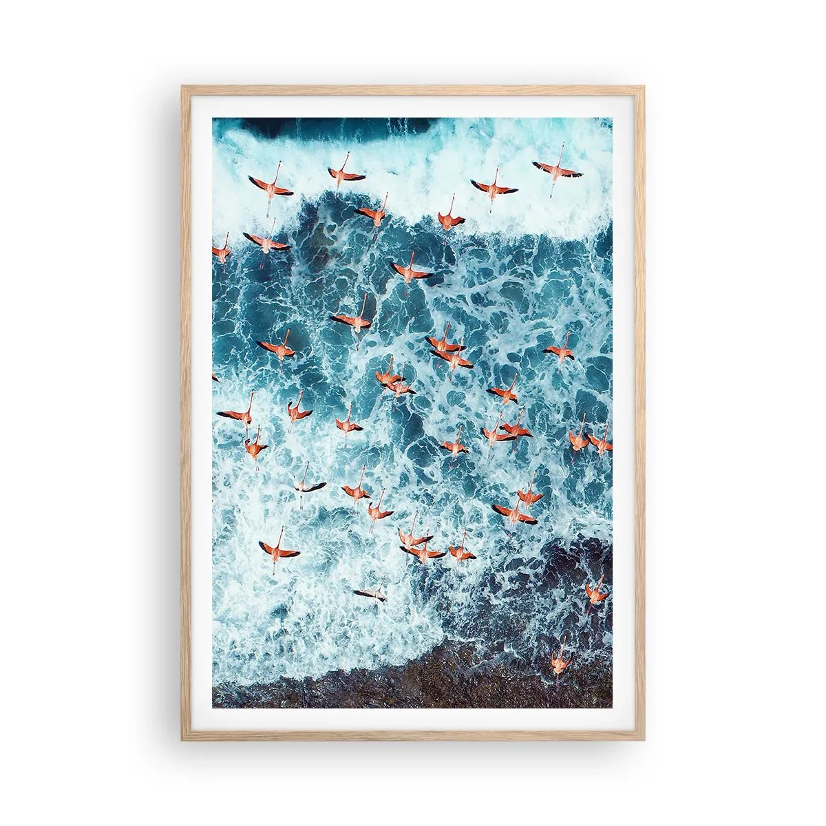 Plakat w ramie jasny dąb - Nadmorska parada - 70x100 cm